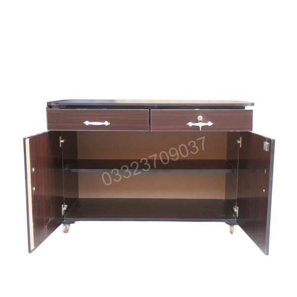 2 door wooden Iron stand with 2 drawers - Image 2