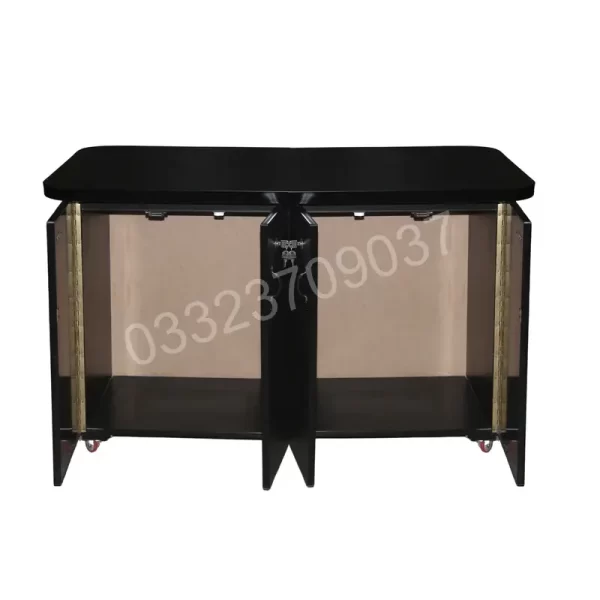 4 feet Wooden Iron stand Table cabinet cupboard iron board Black - Image 3