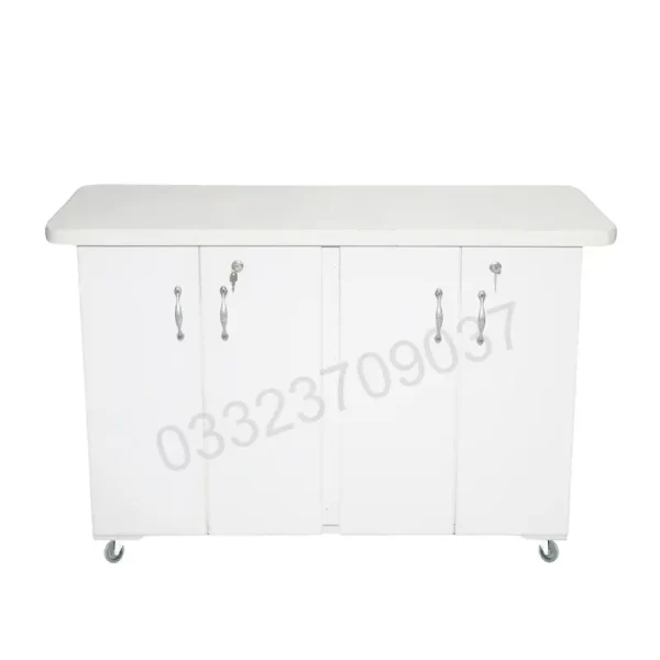 4 feet Wooden Iron stand Table cabinet cupboard iron board white - Image 2