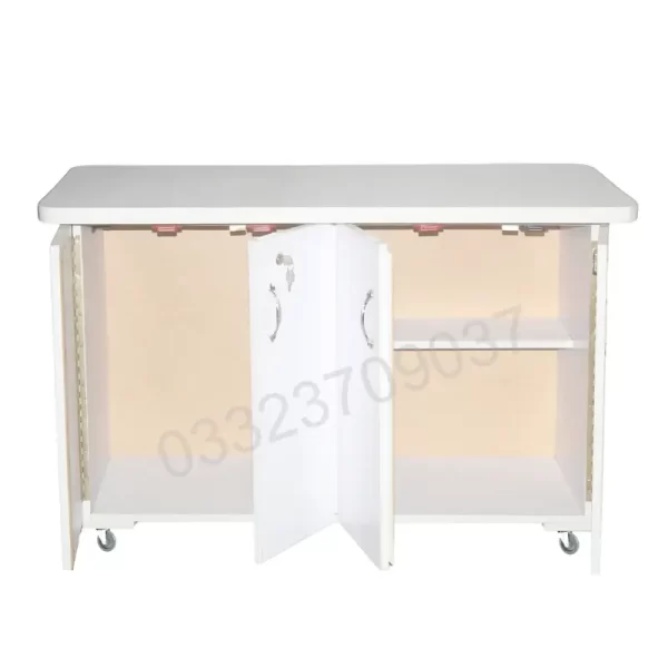 4 feet Wooden Iron stand Table cabinet cupboard iron board white - Image 3