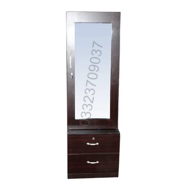 Brown Wooden Dressing cupboard with mirror amd drawers - Image 3