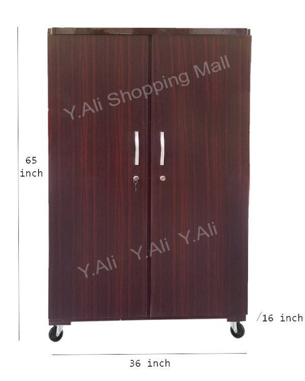 Brown 5 feet Wooden Sheet cupboard wardrobe cabinet almari safe - Image 2