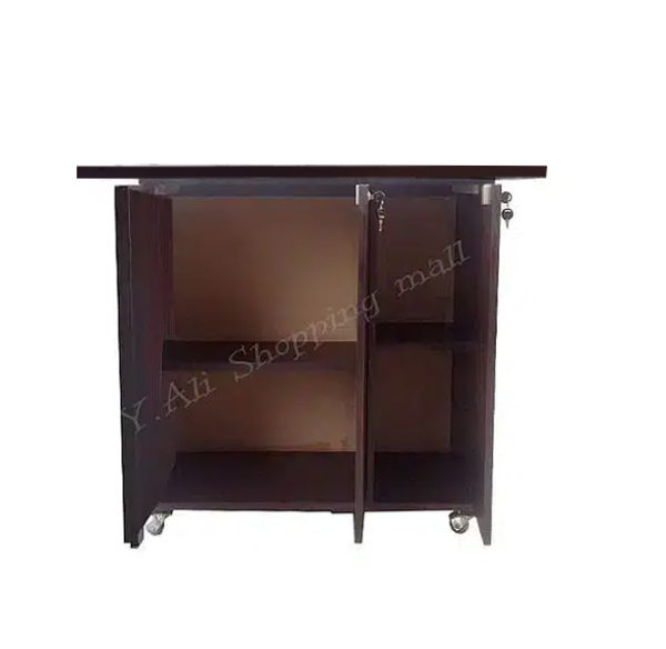 D5 wooden three door iron stand Table Brown - Image 2