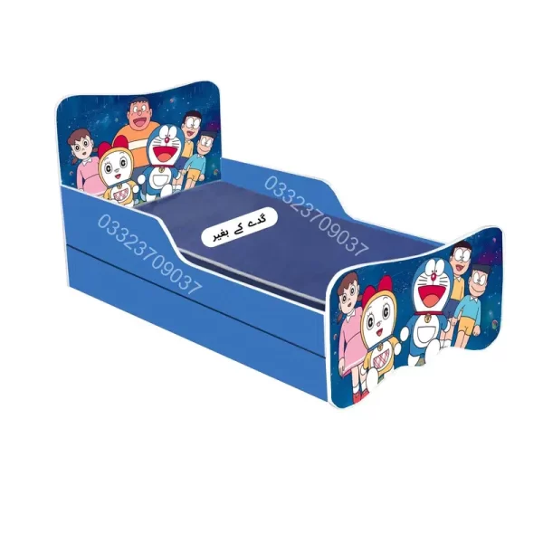 Wooden doraemon kids bed with Sliding bed 6x3 feet - Image 2