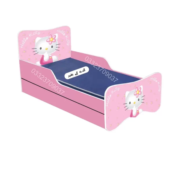 High Quality hello kitty Theme Wooden Bed With Lower bed for kids - Image 2