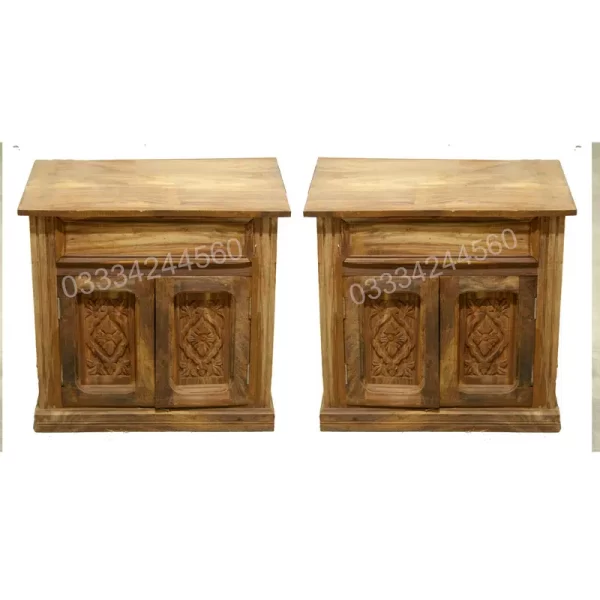 Solid Sheesham (Taali) Wooden Double Bed Dressing Set Chinioti - Image 2