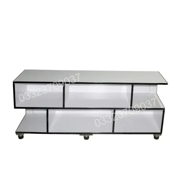 White Black edge D3 Wooden Led tv table console rack cupboard cabinet - Image 2