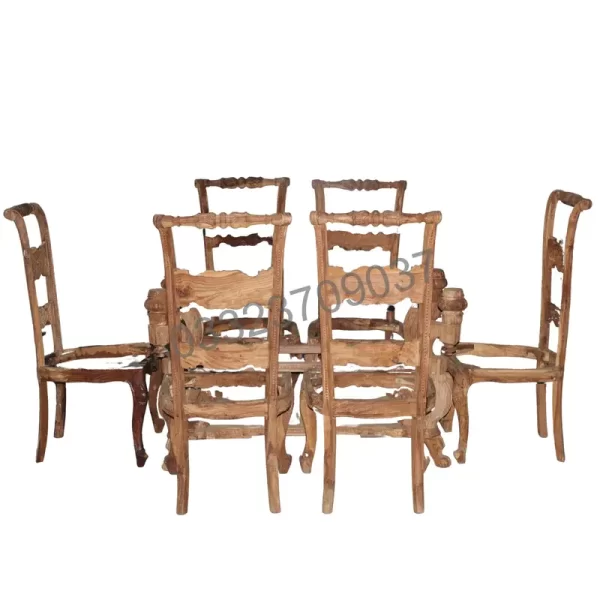 Chinioti Wooden dining table only without polish and Glass - Image 4