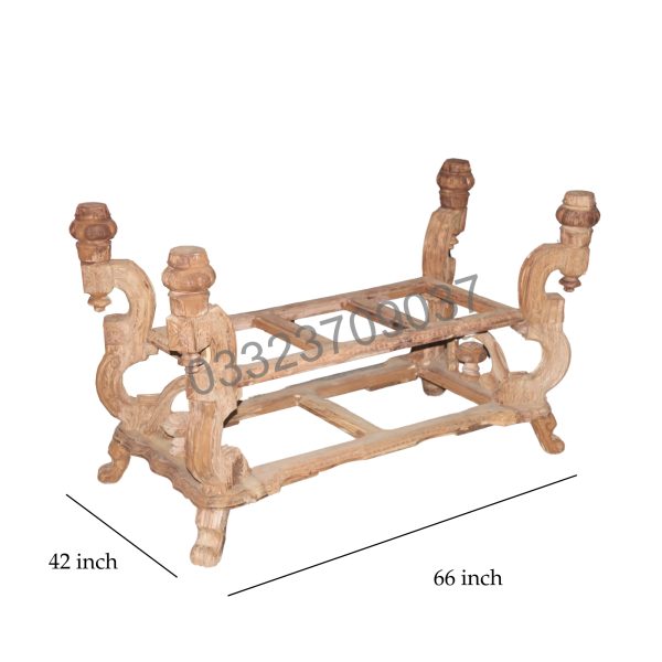 Chinioti Wooden dining table only without polish and Glass