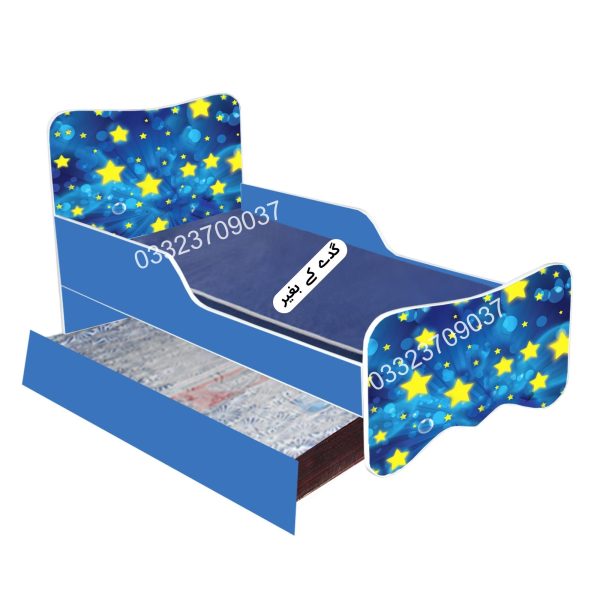 6x3 feet Wooden Stars sky Sticker Kids Bed with Sliding Bed