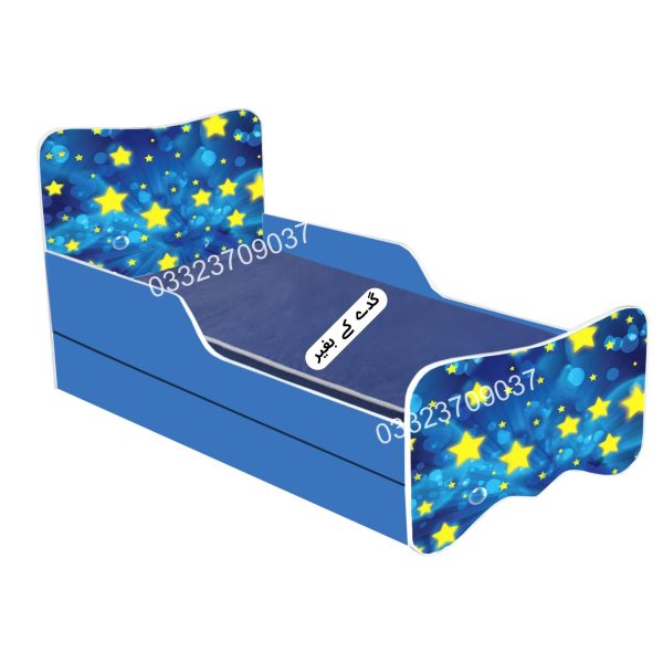 6x3 feet Wooden Stars sky Sticker Kids Bed with Sliding Bed - Image 2