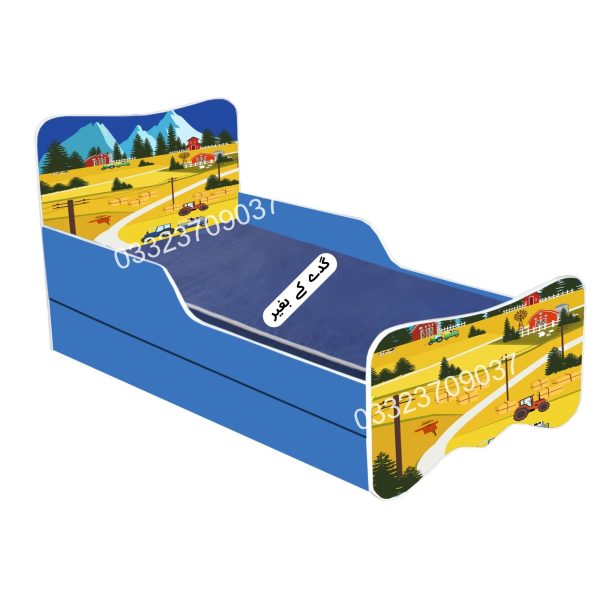 6x3 feet Wooden desert life Sticker Kids Bed with Sliding Bed - Image 2