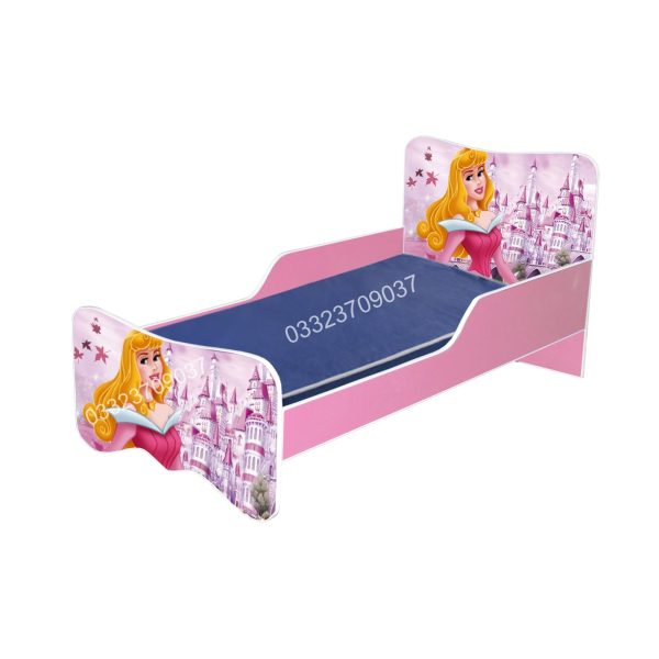 6x3 feet Wooden  Sleeping Beauty pink Sticker Kids Bed