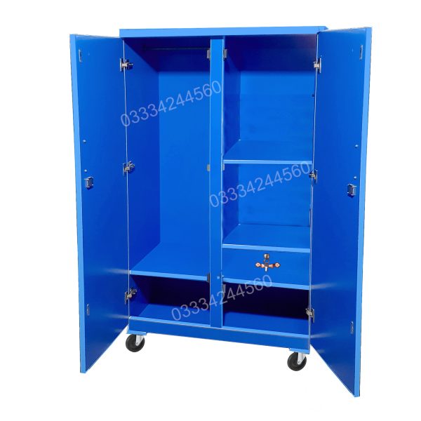 5x3 Feet Cinderella Theme Wooden Sheet Cupboard , Wardrobe Blue - Image 2