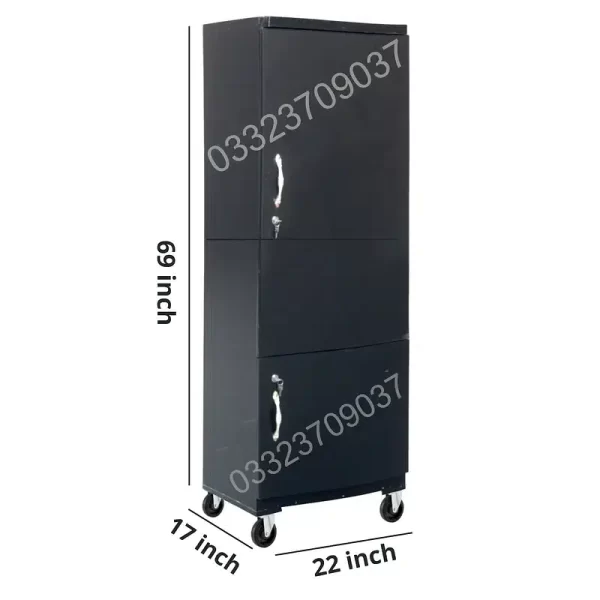 D3 wooden black 6x2 feet Single door Cupboard Wardrobe almari cabinet