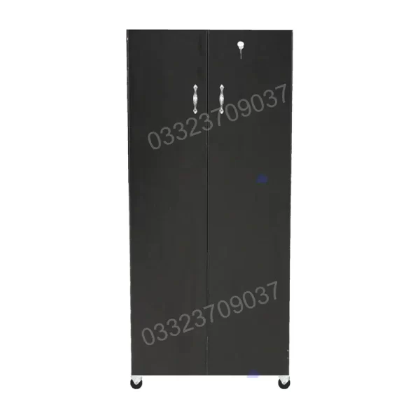 Black 5x2 feet Two door Wooden cuboard cabinet almari & shoe rack - Image 2