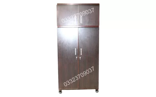 8x4 Feet 20" Wooden Two door cupboard - Brown Wardrobe cabinet safe almari - Image 3