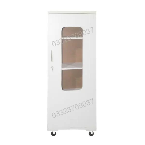 white 69 x 22 Inch single glass door cupboard - White wardrobe - Image 2