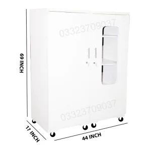 D2 69 x 44 inch Two Door Wooden Cupboard with shelfs Wardrobe almari