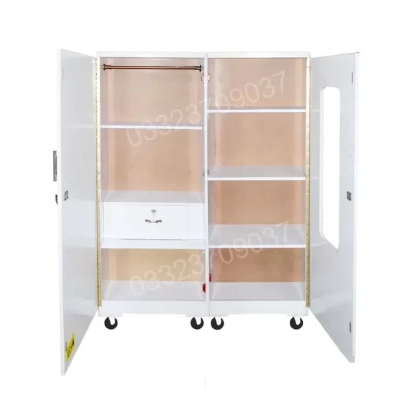 D2 69 x 44 inch Two Door Wooden Cupboard with shelfs Wardrobe almari - Image 3