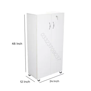 Wooden 2 Door 4x2 feet cupboard, shoe rack Book rack-white