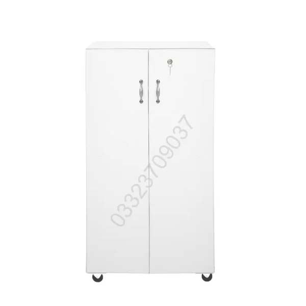 Wooden 2 Door 4x2 feet cupboard, shoe rack Book rack-white - Image 2