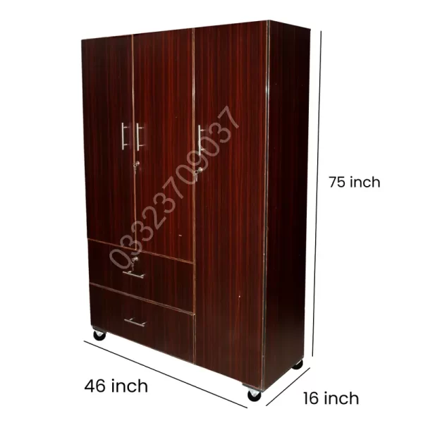 Brown Lc5 6x4 feet Wooden cupboard for Cloths , almari wardrobe safe cabnet