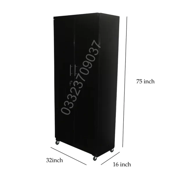 Black 6x3 feet wooden sheet cupboard , almari wardrobe safe cabinet - Image 4