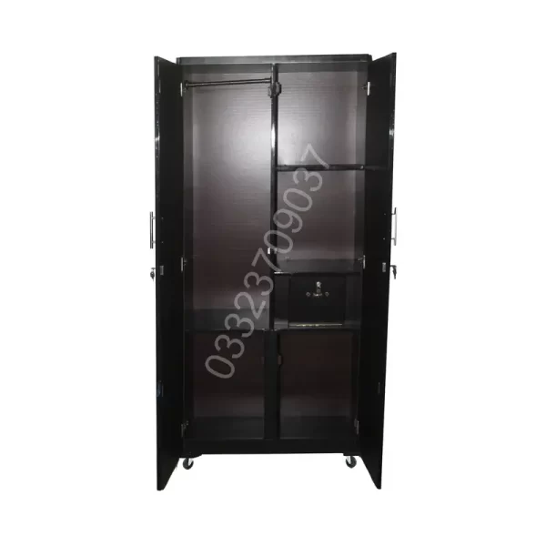 Black 6x3 feet wooden sheet cupboard , almari wardrobe safe cabinet - Image 3