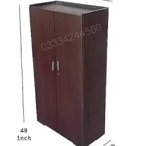 Wooden 2 Door 4x2 feet cupboard, shoe rack Book rack-brown