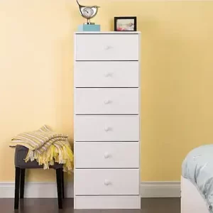 50 x 18 Inch Wooden Chester of drawers 6 drawers side table cabinet