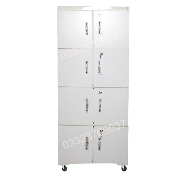 5x2 Feet White 8 Door Wooden sheet Cupboard Wardrobe - Image 2