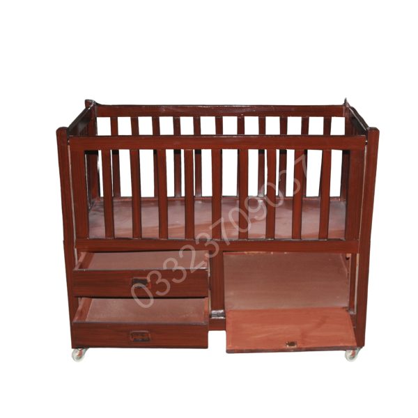 Pure Solid wood baby cot With polish - Image 4