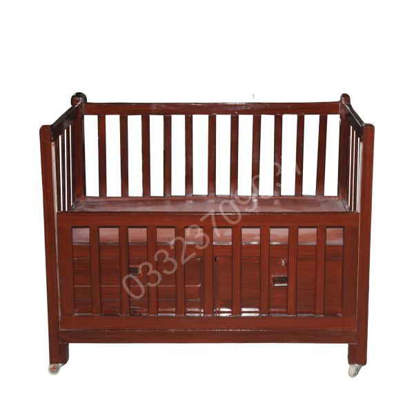 Pure Solid wood baby cot With polish - Image 2