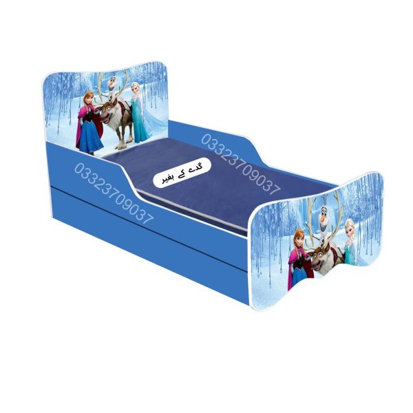 6x3 feet Wooden Frozen Sticker Kids Bed with Sliding Bed - Image 3