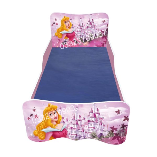 6x3 feet Wooden  Sleeping Beauty pink Sticker Kids Bed - Image 2