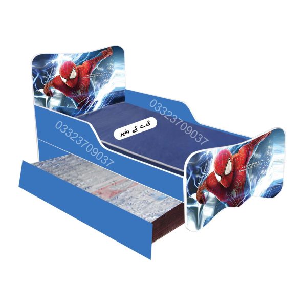 6x3 feet Wooden  Spider Man Sticker Kids Bed with Sliding Bed