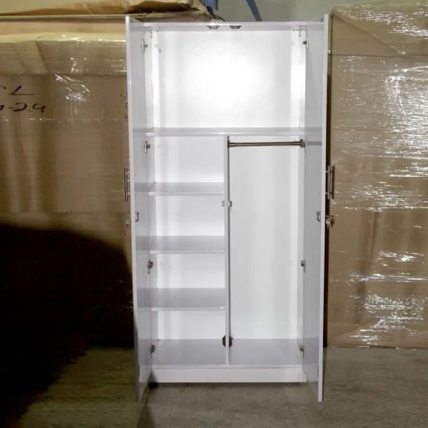 white 6x3 feet two door wooden cupboard , wardrobe cabinet almari - Image 5