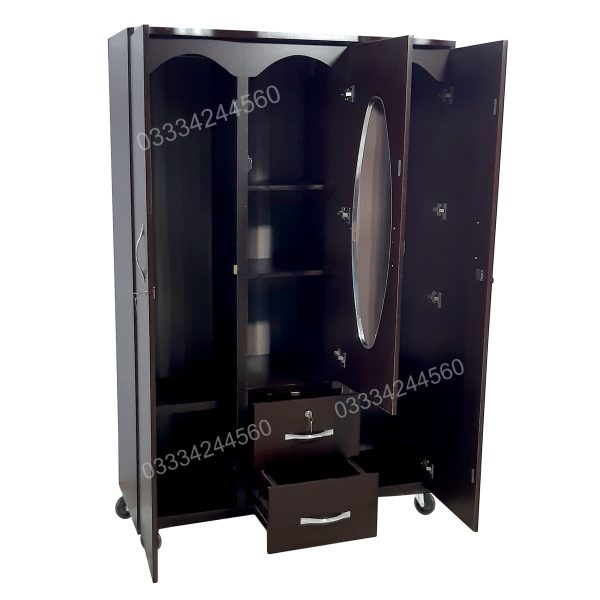 D9 Wooden Oval Mirror Door Cupboard ( Wardrobe almari cabinet safe - Image 3