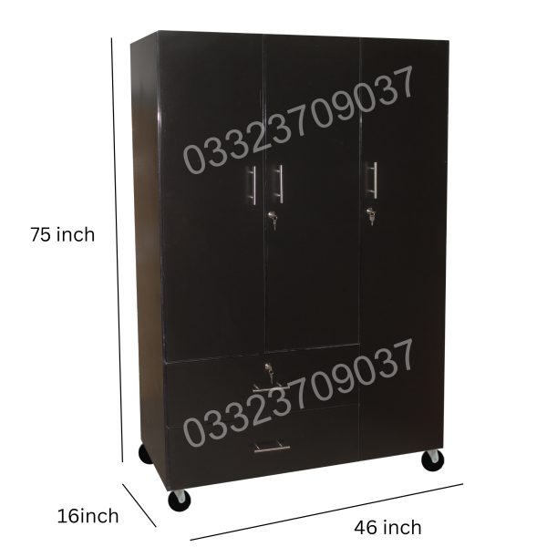 Black Lc5 6x4 feet Wooden cupboard for Cloths , almari wardrobe safe cabinet wood furniture