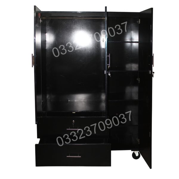 Black Lc5 6x4 feet Wooden cupboard for Cloths , almari wardrobe safe cabinet wood furniture - Image 3