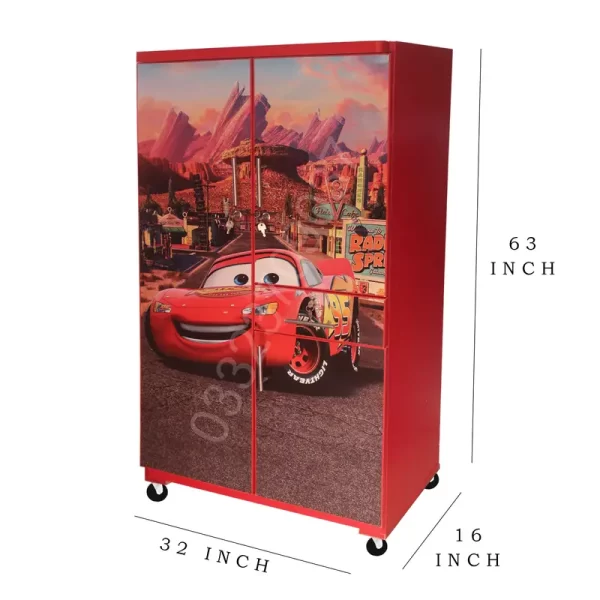 D8 5 feet Wooden McQueen car theme cupboard For kids Red