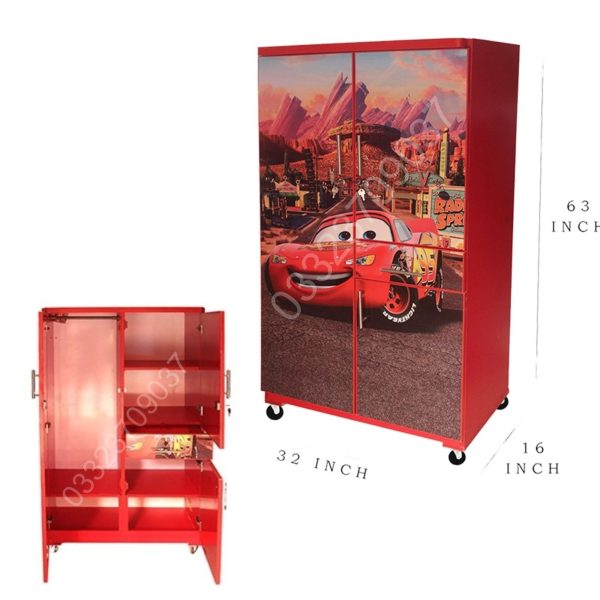 D8 5 feet Wooden McQueen car theme cupboard For kids Red - Image 5