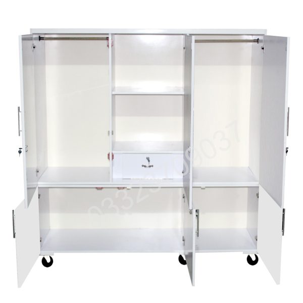 6x6 feet Wooden Cupboard, wardrobes In White Color - Image 5