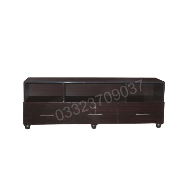 Brown-Ld5 Wooden 5 feet led tv table console table - Image 2