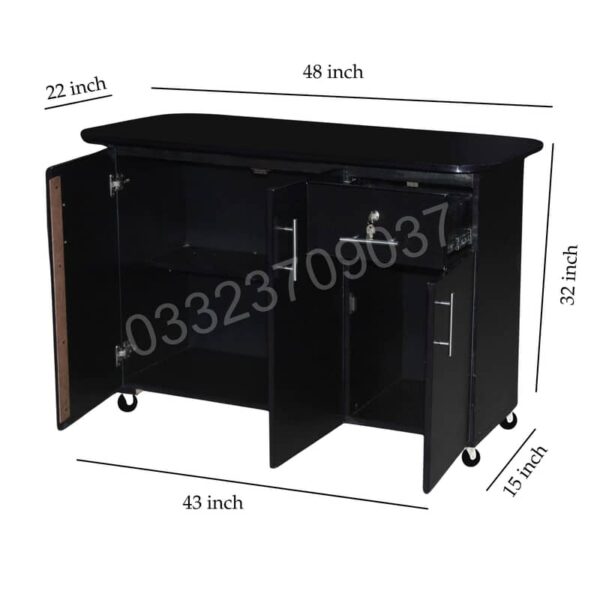 Black - Is12 Large Wooden Sheet 3 Door one Drawer Iron stand - iron board iron table cupboard wardrobe - Image 5