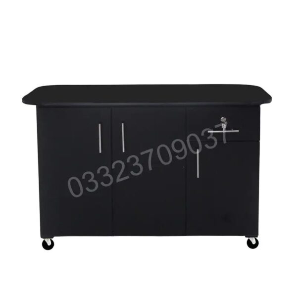 Black - Is12 Large Wooden Sheet 3 Door one Drawer Iron stand - iron board iron table cupboard wardrobe - Image 3